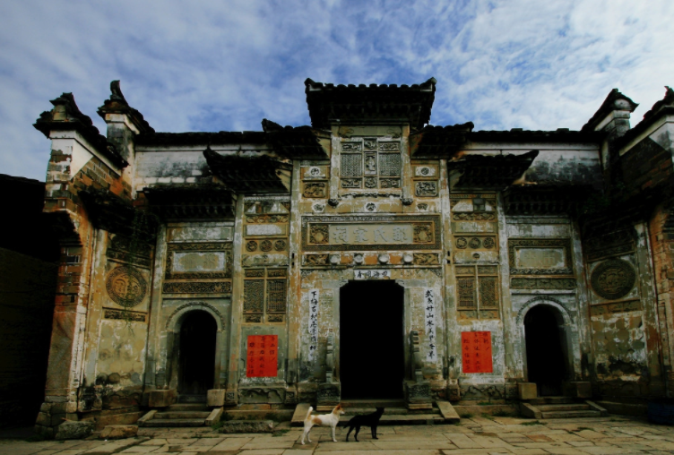 福建省武夷山市下梅村古民居,邹氏家祠.下梅村位于武夷山市东部.