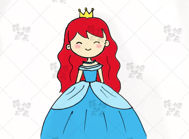 看步骤学画可爱的小公主,给她涂上漂亮的颜色吧!