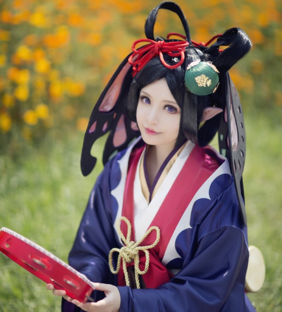 4个少女cos阴阳师的小妖精,雪女清纯小可爱,青行灯妩媚好迷人