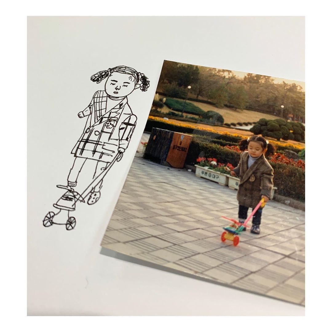 玩车车的小小珠泫ni～irene今日更新一则童年照