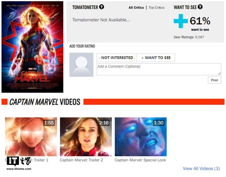 《惊奇队长》在烂番茄遭恶意差评