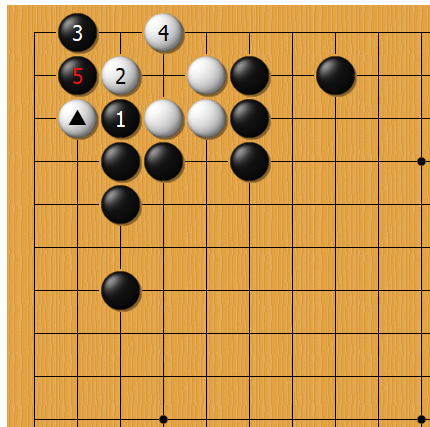 而且白连上后,再扩大眼位,也形成了围棋经典死活,"盘角曲四"(注意,盘