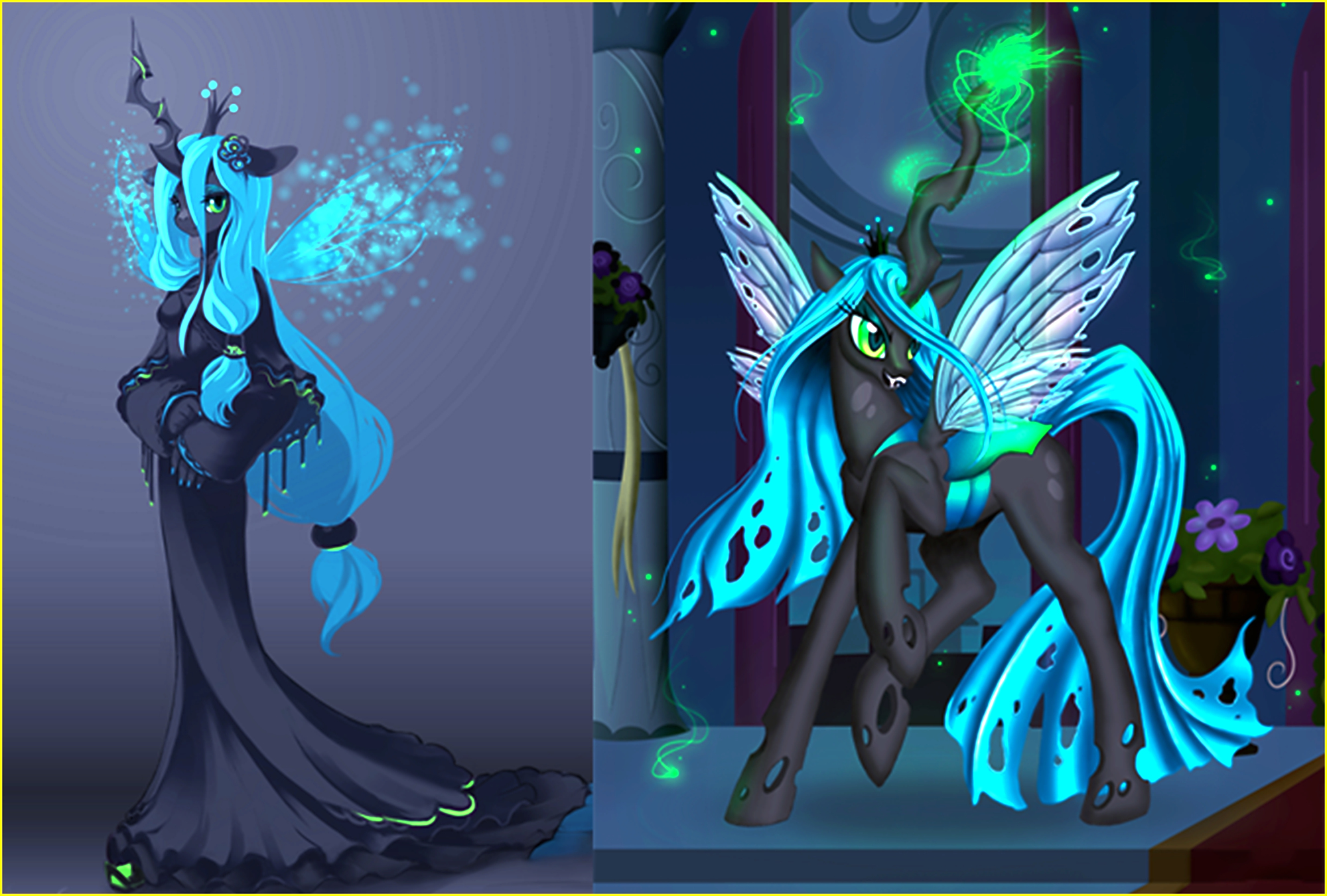 小马宝莉:谁更黑?"梦魇之月"和虫茧女王开战,qc坐收渔翁之利