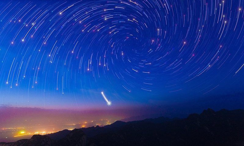 宇宙趣图;太阳系和银河系的运动轨迹,星轨是天空的道路