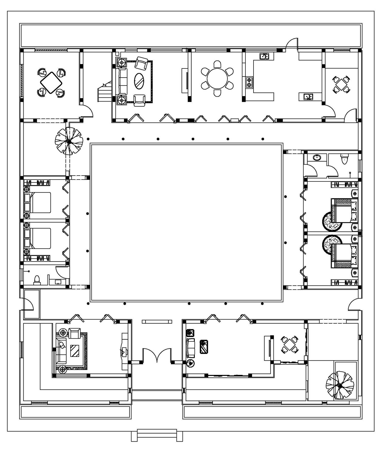 四合院屋顶平面图图片