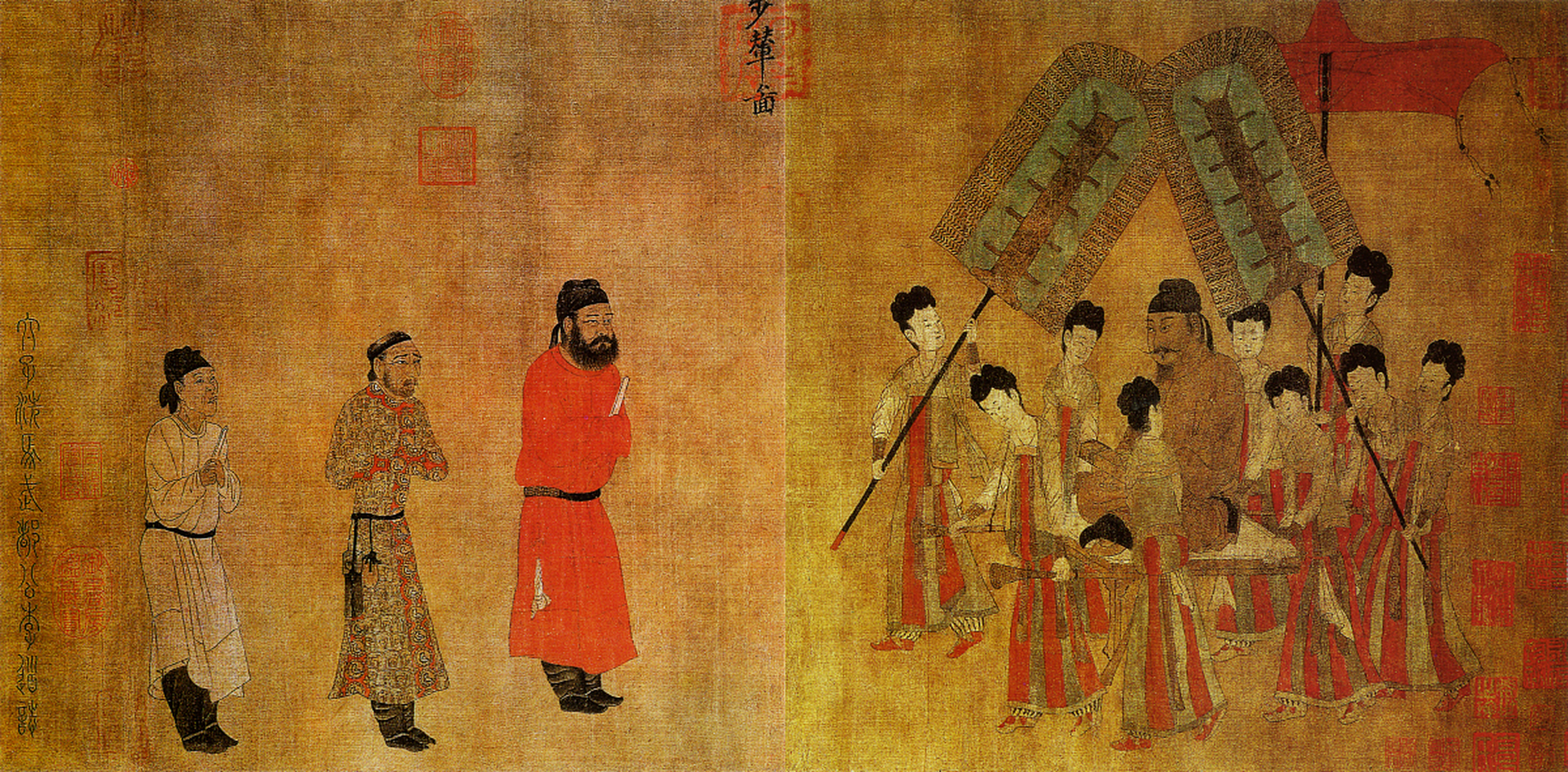 《步辇图》是唐朝画家阎立本的名作,现存于北京故宫博物院.