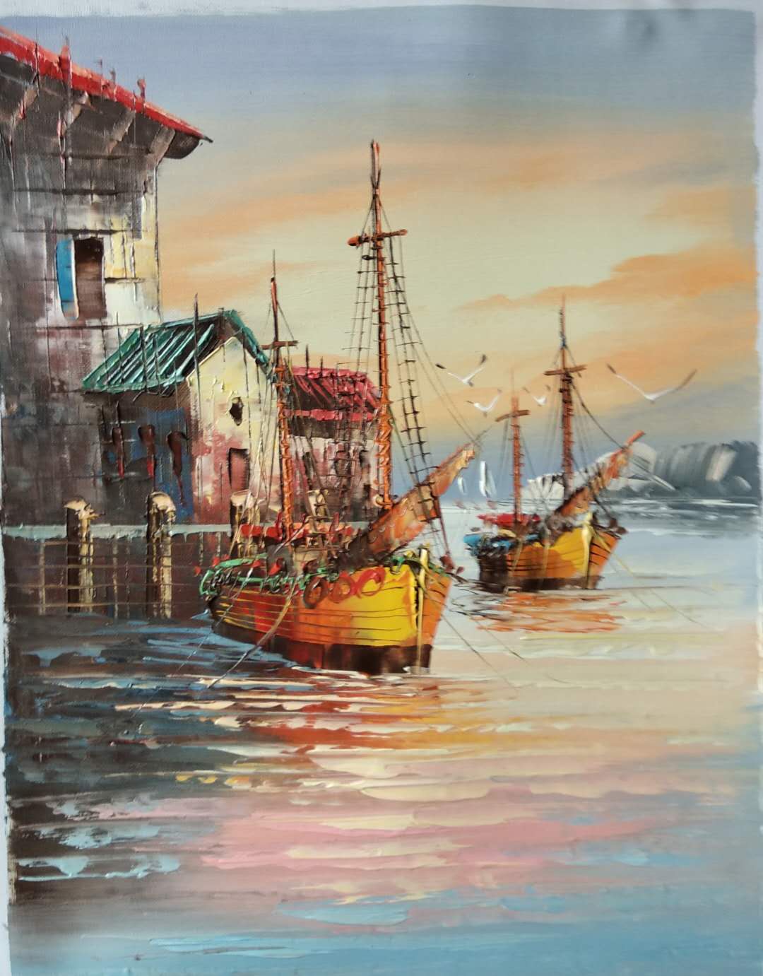 油画行画开稿 欧式风景油画