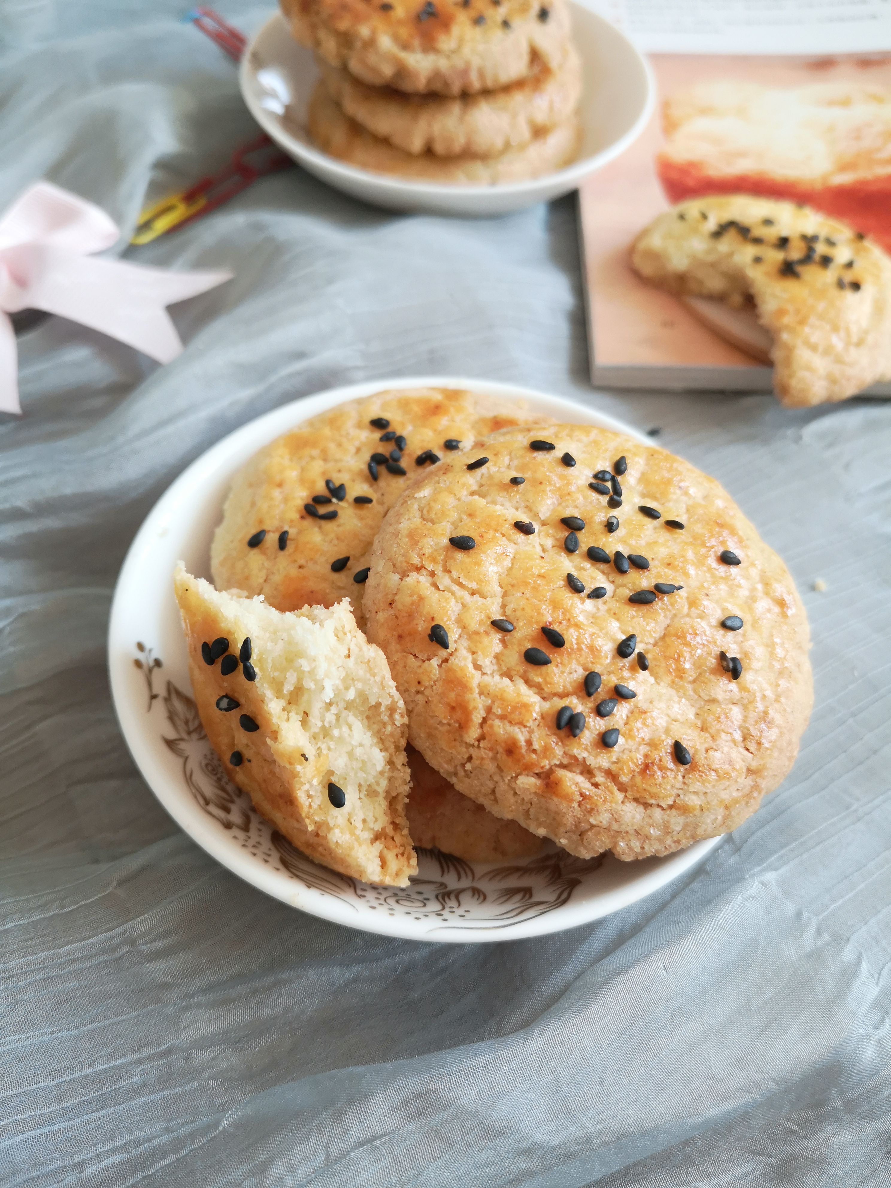 香草粉桃酥,酥酥脆脆,做法简单,烘焙小白一学就会