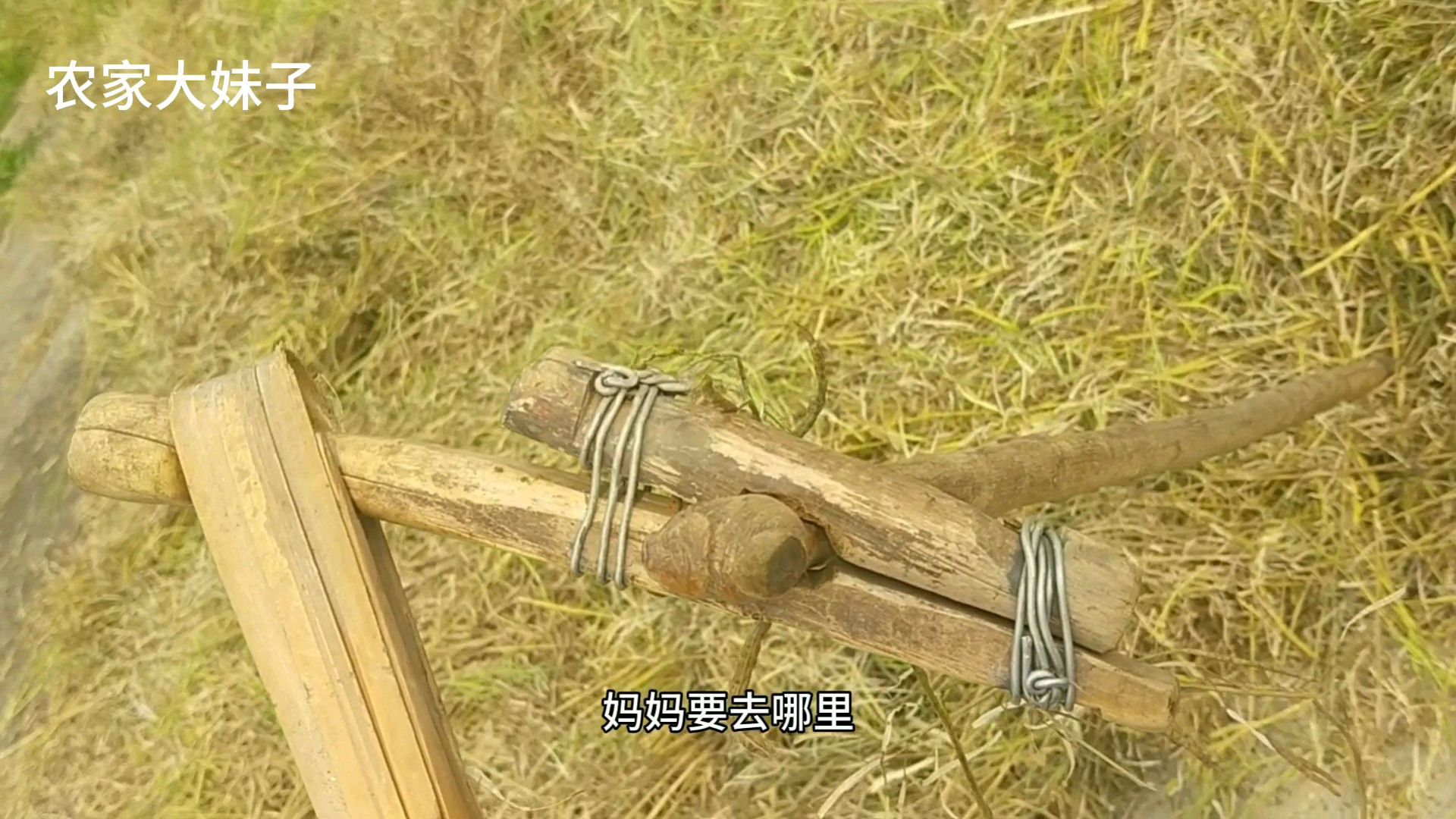 这农具已有一定历史,制作它的主人早已生老病死,可是它还现在