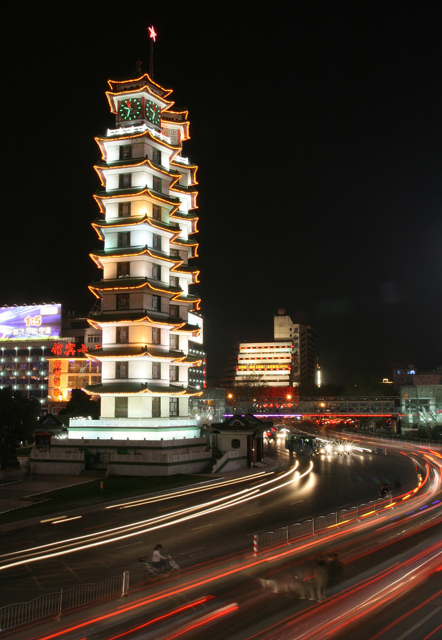 二七塔图片夜景图片