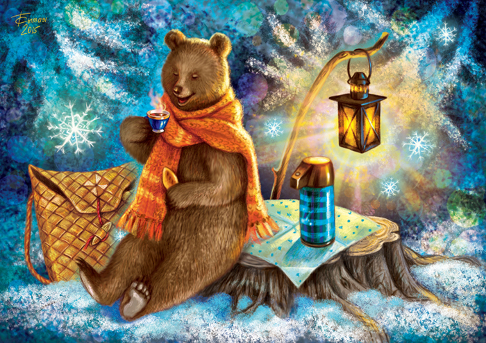 插画:俄罗斯艺术家tanya sitaya插画-熊的日常生活画