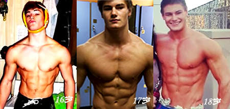 杰夫自然健体之路,12岁健身出6块腹肌,23岁如同行走中肌肉模型