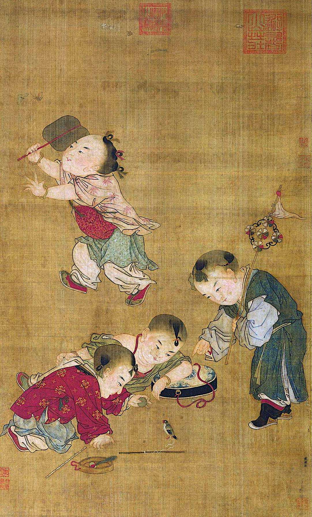 千年童趣--南宋苏汉臣画婴孩天真烂漫,栩栩如生