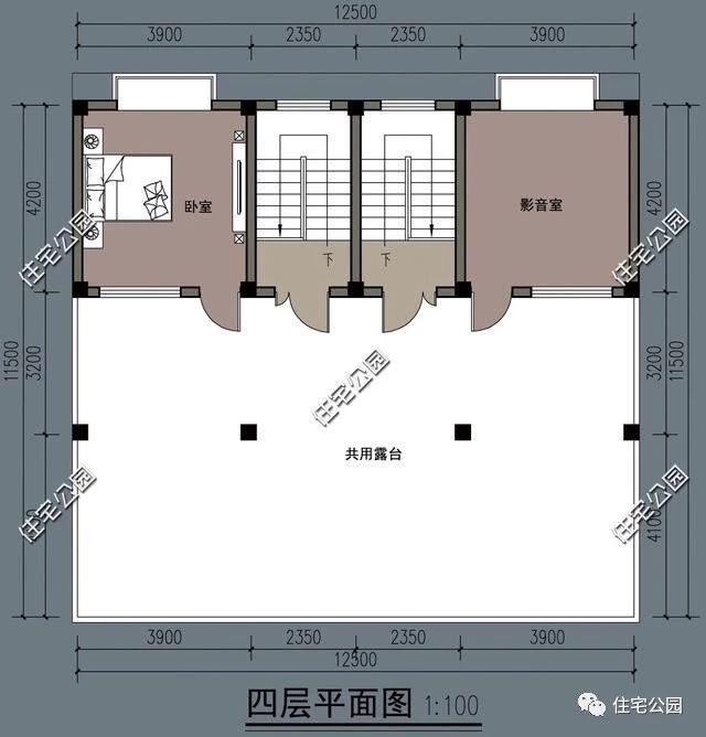 5x12.5米多层双拼农村别墅,堂屋老人房影音室,精致又大气