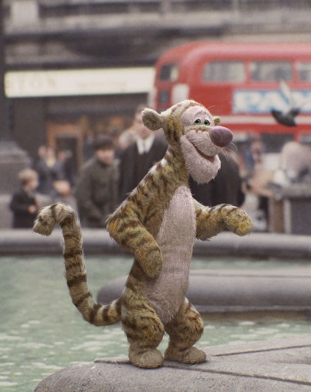 跳跳虎小猪皮杰等卡通造型写实化是什么样?德国画师作品脑洞大开