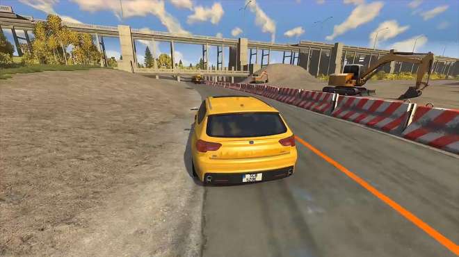 [图]BeamNG Drive：汽车横冲直撞撞停靠在高速的大车