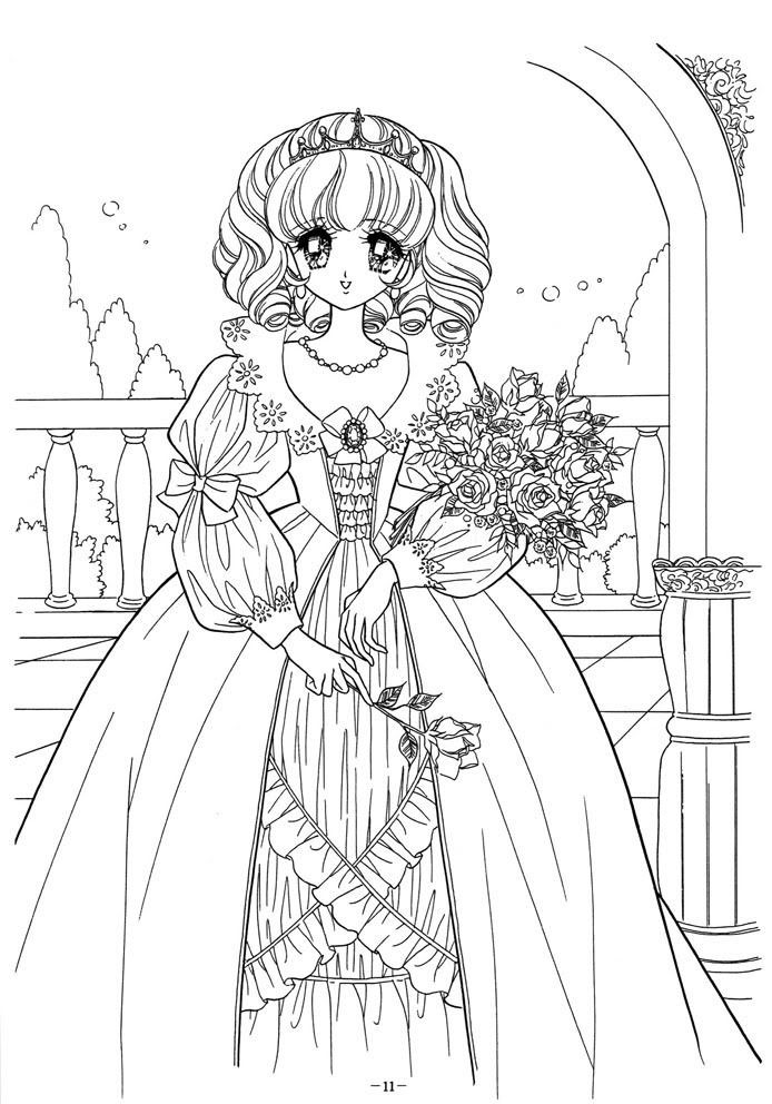 插画:可以练习上色的小公主线稿,喜欢的画一画哦