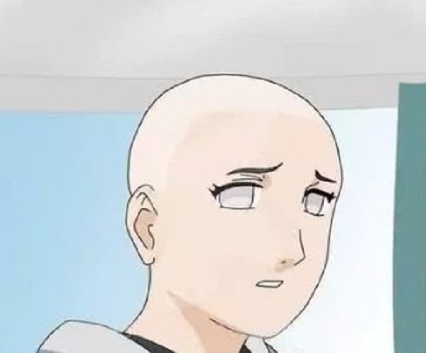 当火影忍者的人物变成光头,四大美女都毁了,佐助和鸣人的头反光