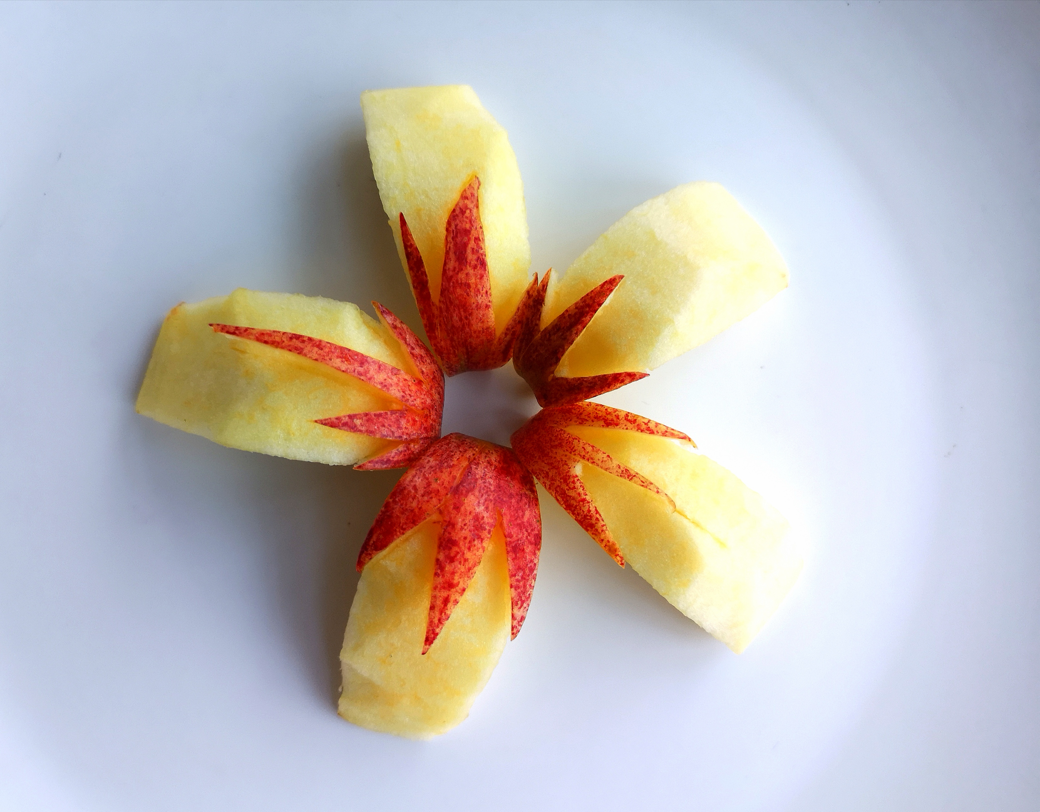 创意水果摆盘——简单又好看的苹果花