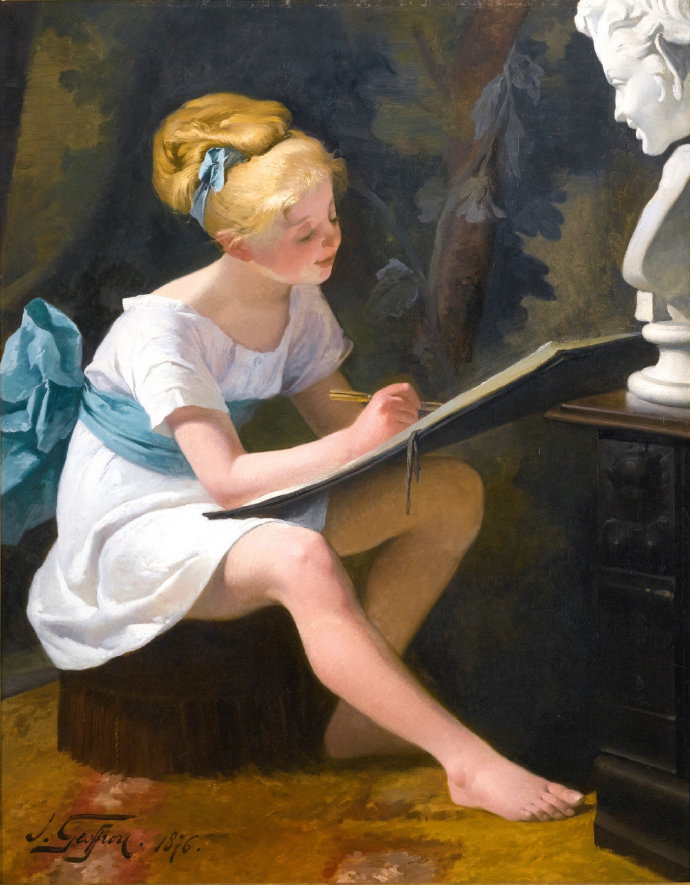 一组来自艺术家笔下的童真世界,油画作品欣赏