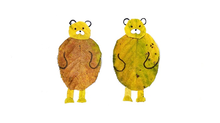 动物主题的树叶粘贴画带给你不一样的乐趣!