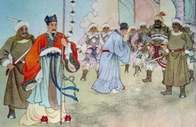 在刚出使的时候,苏武正当壮年,而回来时却已然须发全白