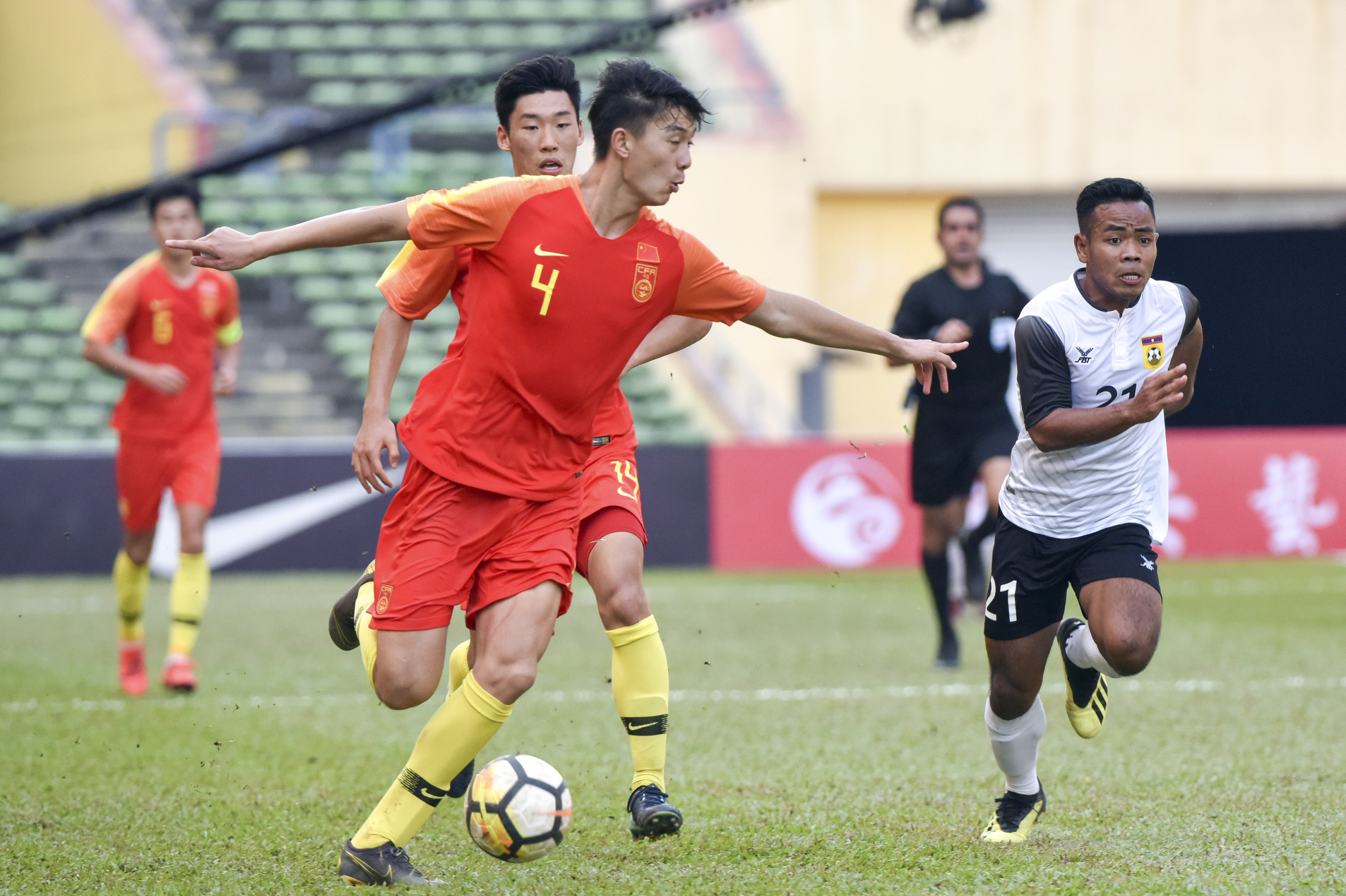 足球——u23亚锦赛预选赛:中国国奥队胜老挝队