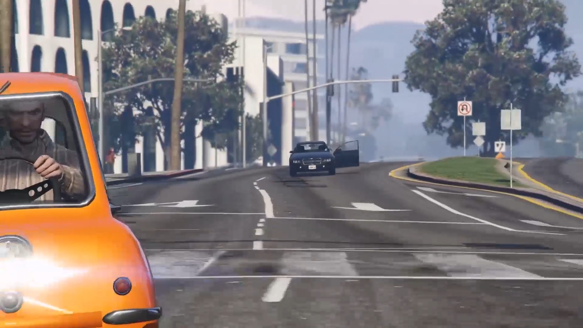 gta5:尼克在洛圣都的第六天,被麦克驾驶着坦克追,尼克