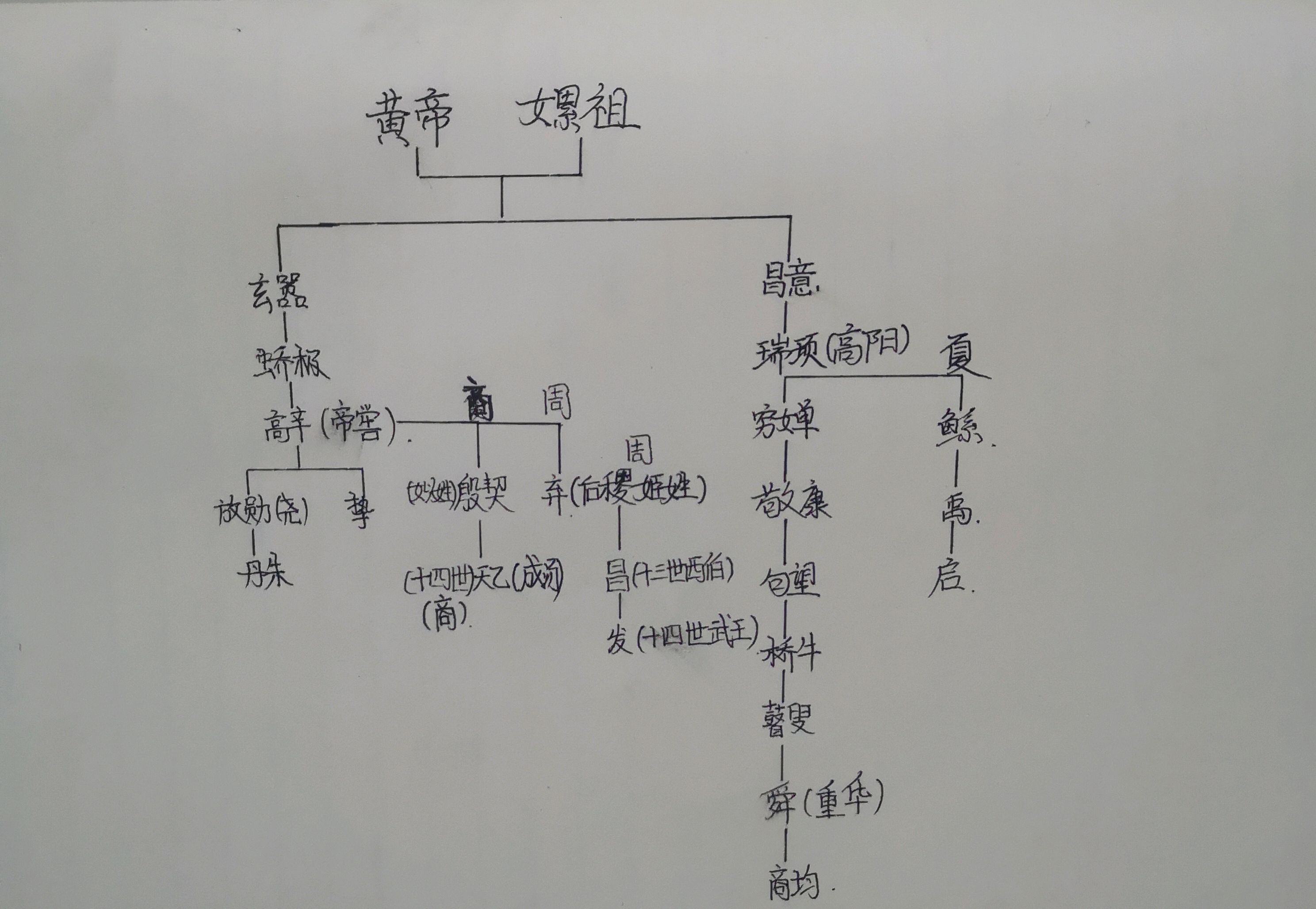 黄帝家族谱系表图片