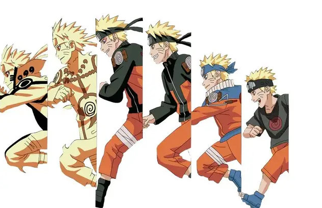 火影忍者角色成长图对比,带土终于露脸,雏田变化最为明显!