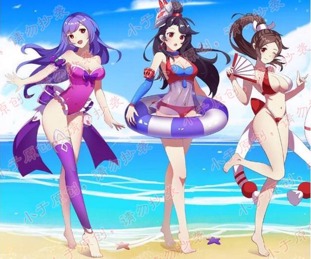 王者峡谷全体女英雄夏日海滩皮肤,还真没认出那个是露娜!