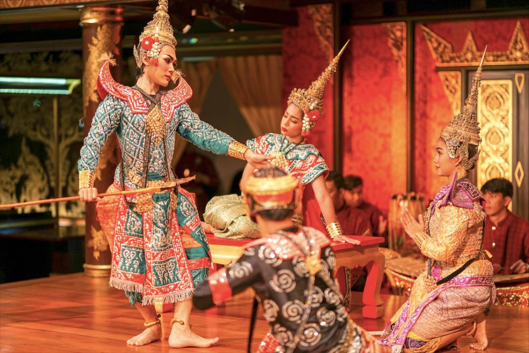 晚宴精美的泰式舞蹈