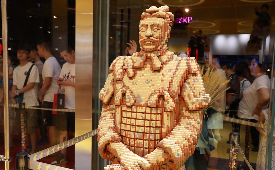 1:1还原!23万块乐高拼出1米9兵马俑,耗时800小时
