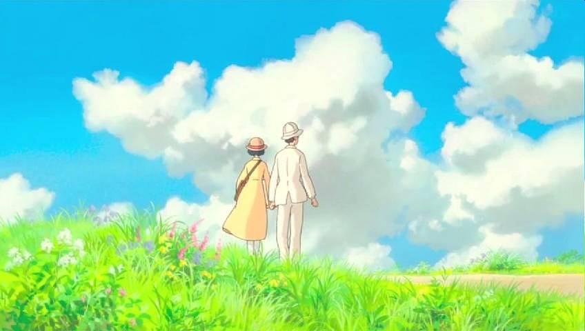 蓝天白云宫崎骏动漫中的唯美意境图片,可做壁纸哦