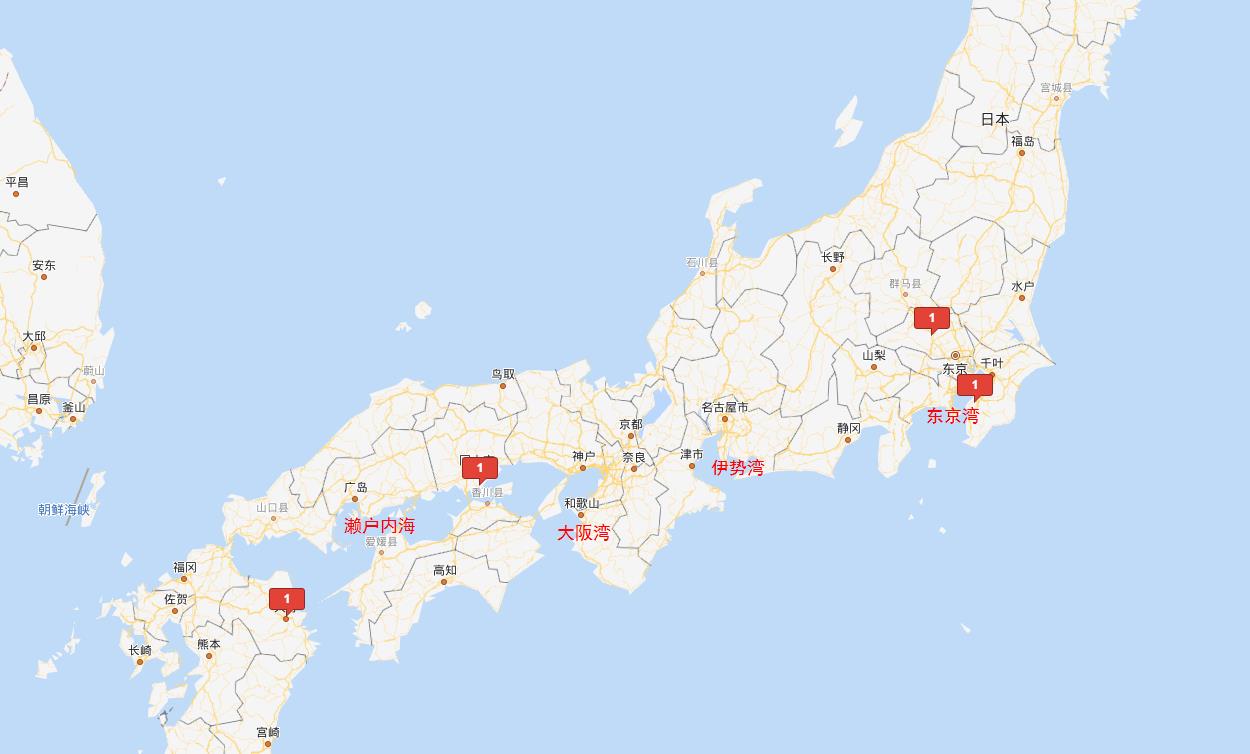 日本港口分布地图图片