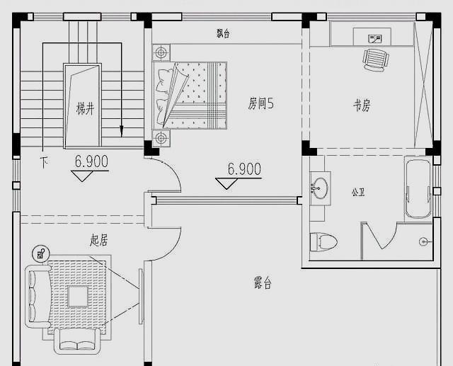 △阁楼平面图