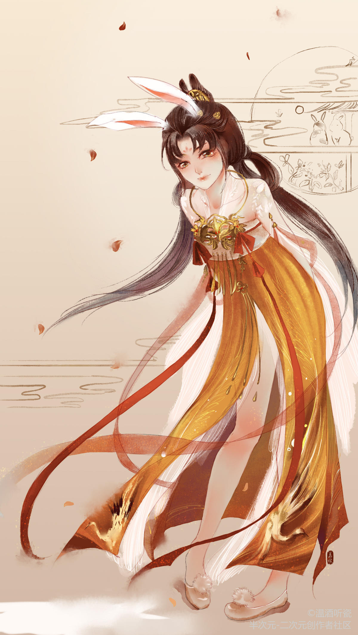 绝美古风古韵动漫女生壁纸,一座空城,一个孤人,为等一人!