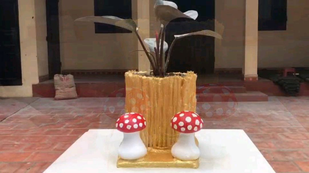 教您用水泥、树棍手工DIY制作创意花盆