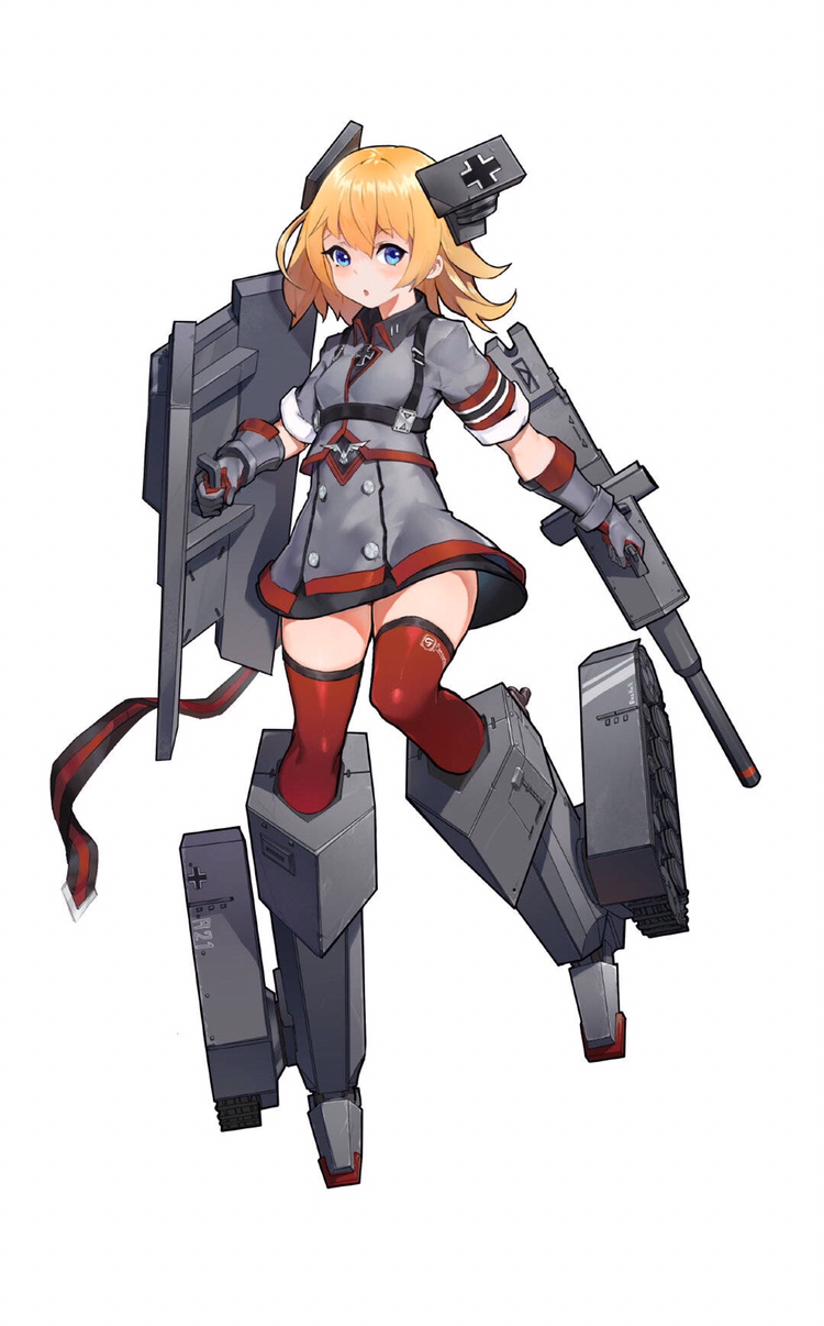 动漫人物绘画,酷酷的战甲美少女,盾牌女孩.