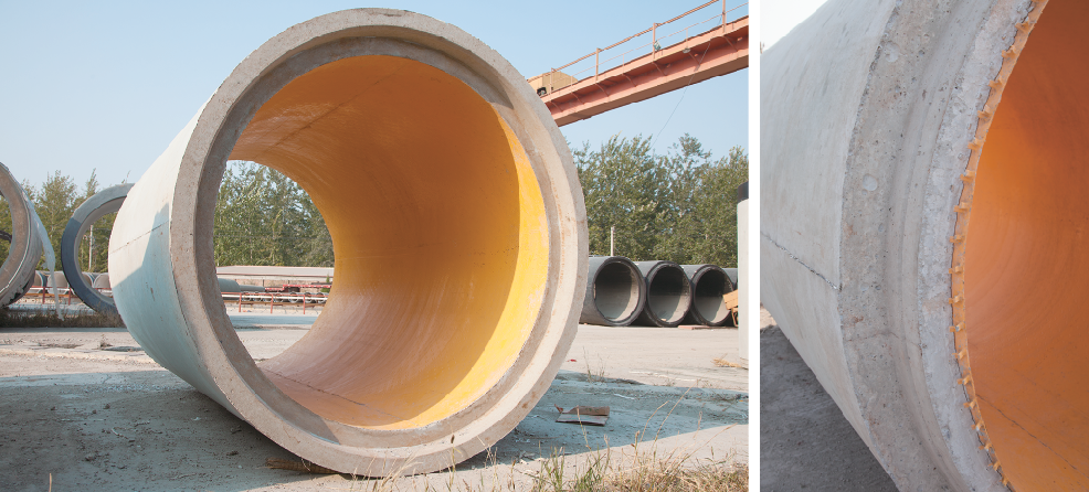 内衬多点锚固pe板混凝土管道的生产