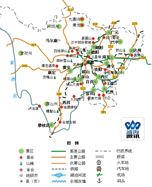 中国各省旅游简图,速收藏!