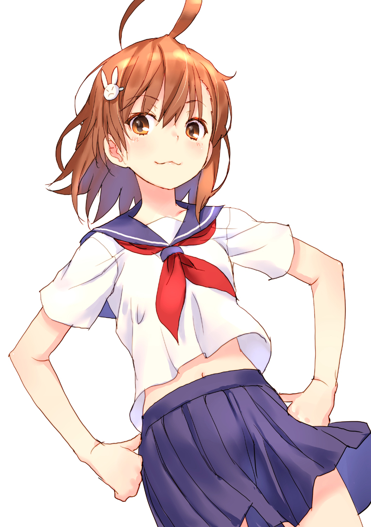 美丽的炮姐"御坂美琴"的插画壁纸,她是科幻日漫《电磁炮》人物