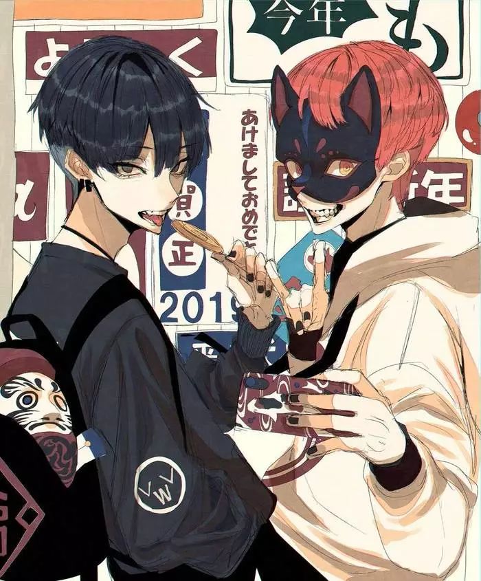 《病娇男壁纸》画师さくしゃ2-太重感情的人就是容易满足,但更容易