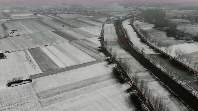 航拍河南老家农村雪景,故乡永远是故乡