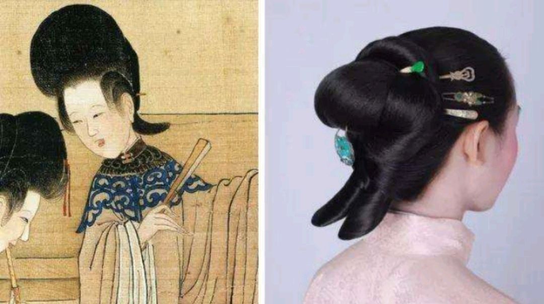 东汉时期女子着直裾袍服,梳高髻,广眉大袖,飘逸灵动