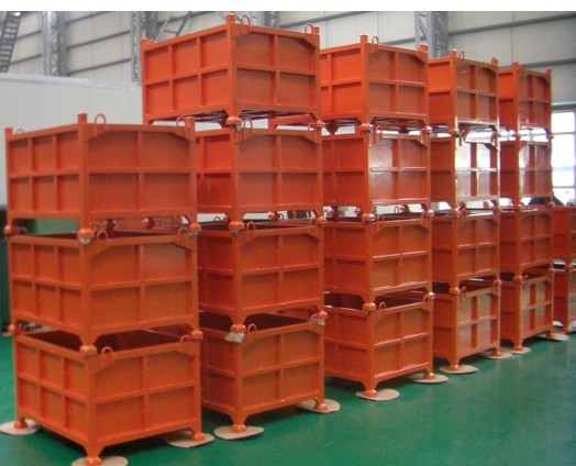 上海钢料箱,钢制铁皮料箱的特点及运用