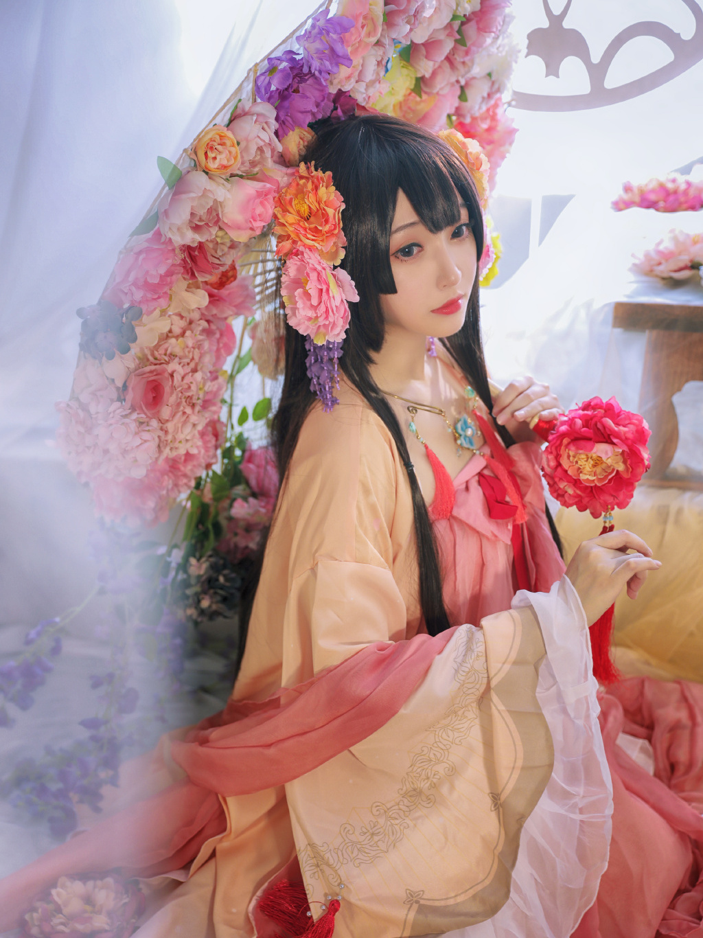 奇迹暖暖花月遥cos:抚今追昔,花月美景