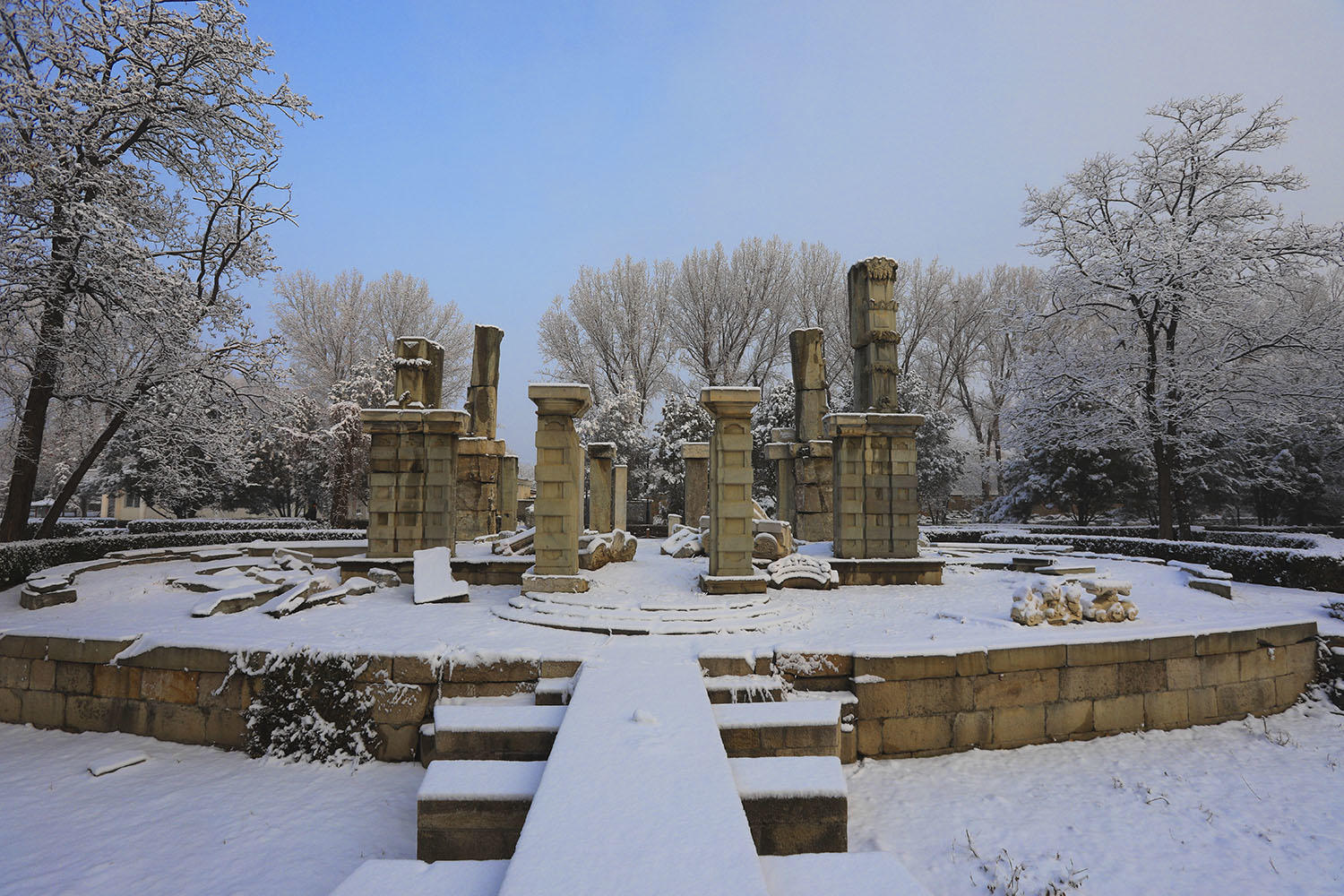 北京 雪景 圆明园图片