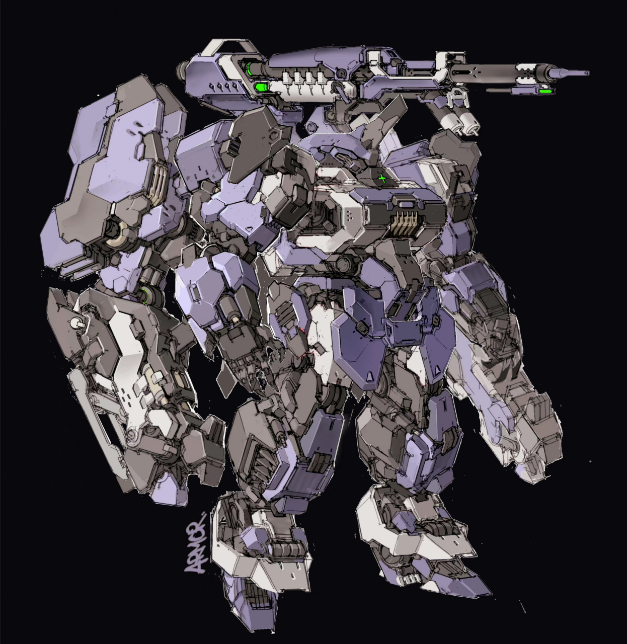 一组机甲骑士设定作品欣赏,将骑士盔甲与机甲技术结合起来,by 瞧叁難.