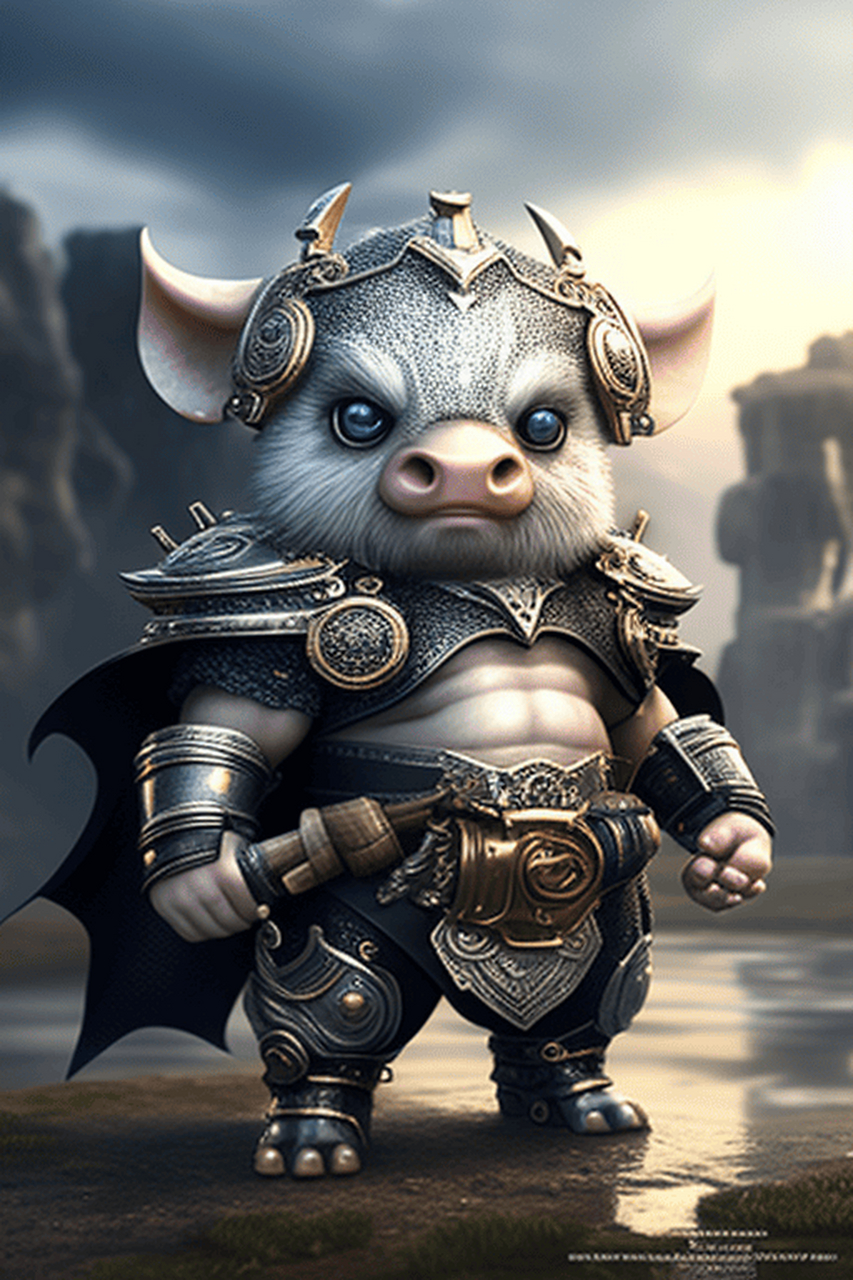 十二生肖穿上盔甲的猪#百度ai绘图黑科技# #电影解说# #猫咪